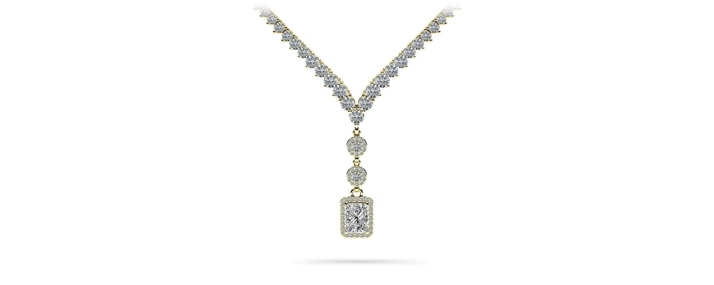 Extravagant Diamond Pendant 3 Prong V Lab - Grown Diamond Necklace with 12.22 ct.(finished) - Luxury Time NYC