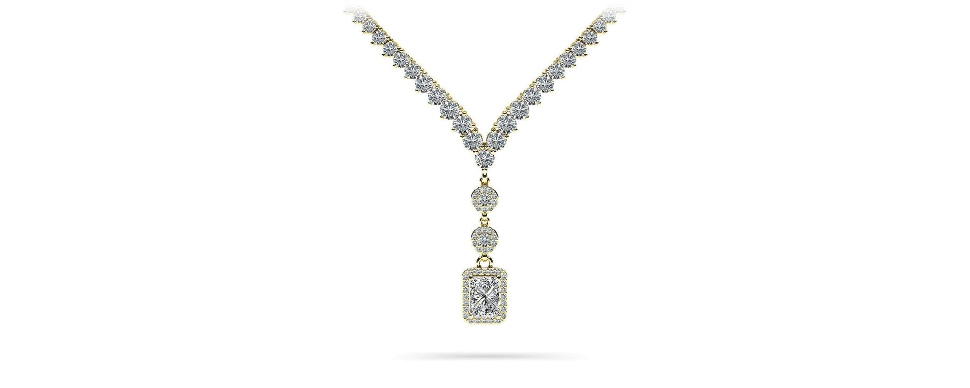 Extravagant Diamond Pendant 3 Prong V Lab - Grown Diamond Necklace with 12.22 ct.(finished) - Luxury Time NYC