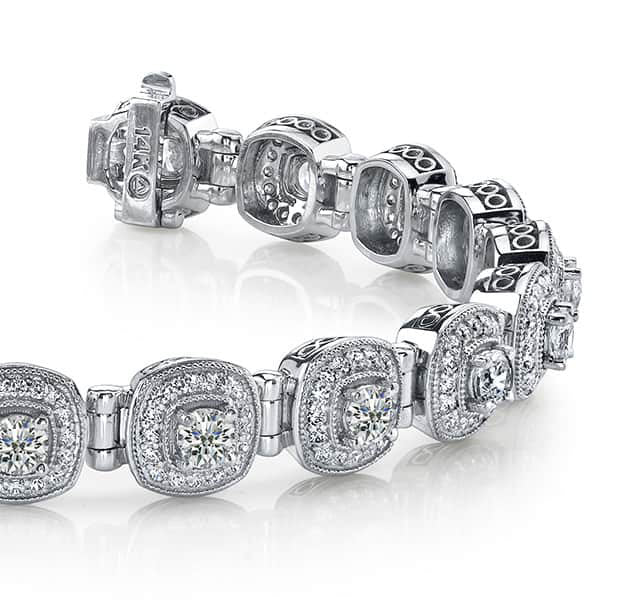 Fanciful Round Diamond Bracelet With Tube Links Diamond with 2.86 ct.(finished) 1mm, 2.5mm - Luxury Time NYC