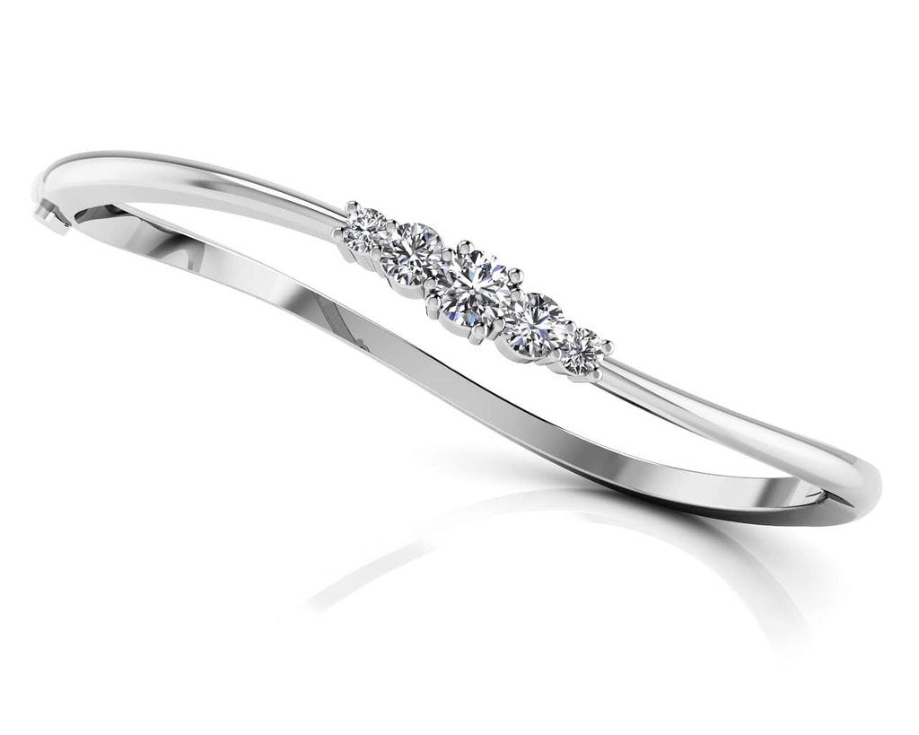 Fancy Five Curved Diamond Bangle with 0.73 ct.(finished) 2.4mm, 3.5mm, 4.3mm - Luxury Time NYC