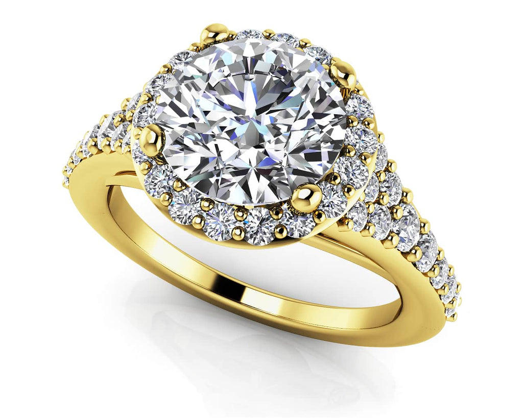 Fancy Single Halo Engagement Ring In Diamond with 1.52 ct. (1.00 ct. center diamond) - Luxury Time NYC