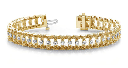 Filigree Diamond Candlestick Diamond Bracelet with 3.52 ct.(finished) 2.75mm - Luxury Time NYC