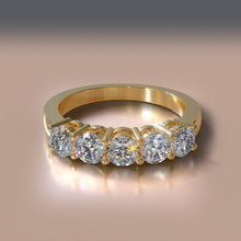 Load image into Gallery viewer, Five Across Diamond Band with 0.24 ct.(finished) 2.3mm - Luxury Time NYC