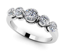 Load image into Gallery viewer, Five Across Round ab - Grown Diamond Band with 0.71 ct.(finished) 3mm, 4mm - Luxury Time NYC