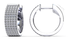 Load image into Gallery viewer, Five Row Brilliant Huggie Diamond Hoop Earrings with 0.80 ct.(finished) 1mm - Luxury Time NYC