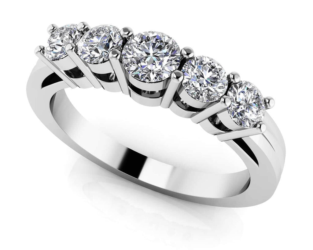 Five Stone Anniversary Band Diamond with 0.40 ct.(finished) 2.6mm, 3.2mm - Luxury Time NYC