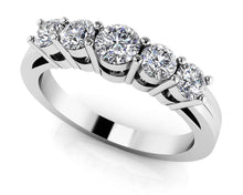 Load image into Gallery viewer, Five Stone Anniversary Band Diamond with 0.40 ct.(finished) 2.6mm, 3.2mm - Luxury Time NYC