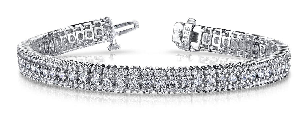 Flashy Prong Set Lab - Grown Diamond Bracelet with 8.91 ct.(finished) 1.5mm, 3mm - Luxury Time NYC