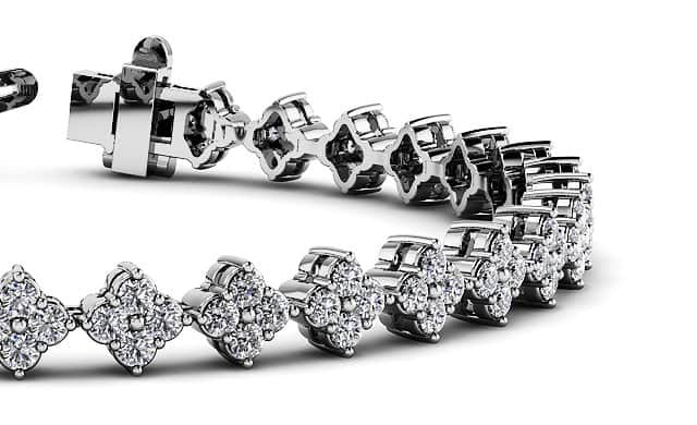 Fleur Diamond Cluster Diamond Bracelet with 2.90 ct.(finished) 1.75mm - Luxury Time NYC