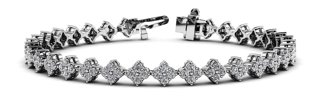 Fleur Diamond Cluster Lab - Grown Diamond Bracelet with 2.90 ct.(finished) 1.75mm - Luxury Time NYC