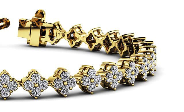 Fleur Diamond Cluster Lab - Grown Diamond Bracelet with 4.43 ct.(finished) 2.25mm - Luxury Time NYC