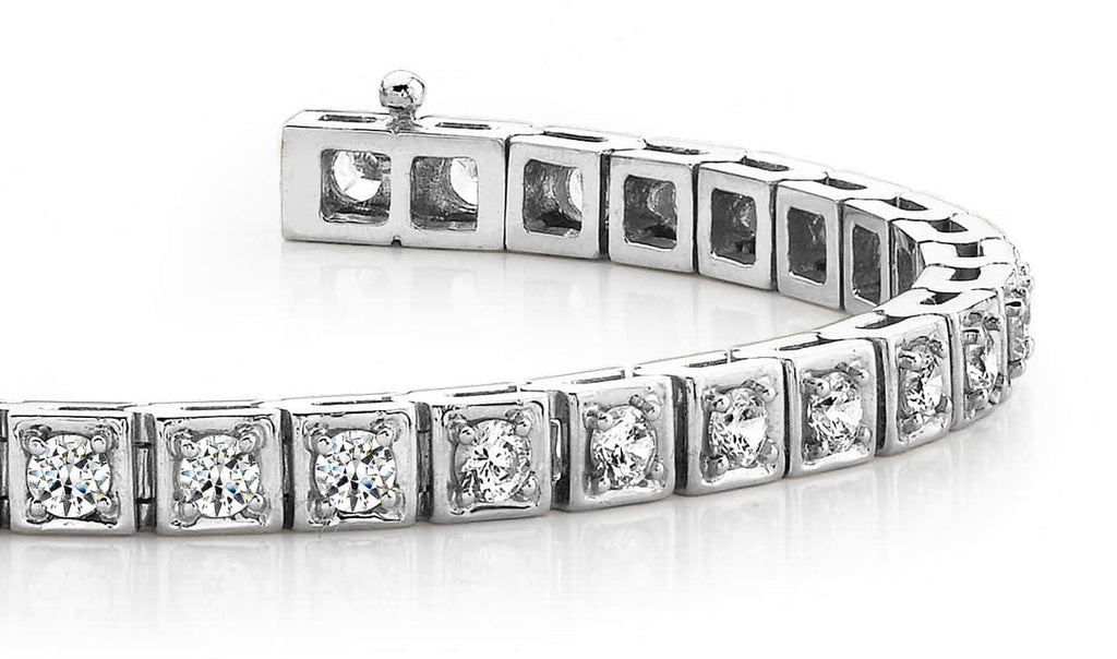 Floating Diamond Box Diamond Tennis Bracelet with 2.46 ct.(finished) 2.5mm - Luxury Time NYC