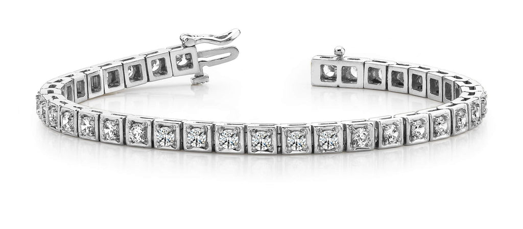 Floating Diamond Box Lab - Grown Diamond Tennis Bracelet with 1.54 ct.(finished) 2.0mm - Luxury Time NYC