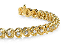 Load image into Gallery viewer, Floating Diamond Heart Diamond Bracelet with 0.82 ct.(finished) 1.5mm - Luxury Time NYC