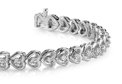 Floating Diamond Heart Lab - Grown Diamond Bracelet with 1.96 ct.(finished) 2.5mm - Luxury Time NYC