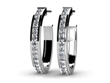 Load image into Gallery viewer, Floating Diamond Hoop Earrings with 0.75 ct.(finished) 1.4mm - Luxury Time NYC