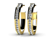 Load image into Gallery viewer, Floating Diamond Hoop Earrings with 1.01 ct.(finished) 1.7mm - Luxury Time NYC