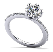 Load image into Gallery viewer, Floral Fancy Diamond Engagement Ring with 0.63 ct. (0.50 ct. center diamond) - Luxury Time NYC