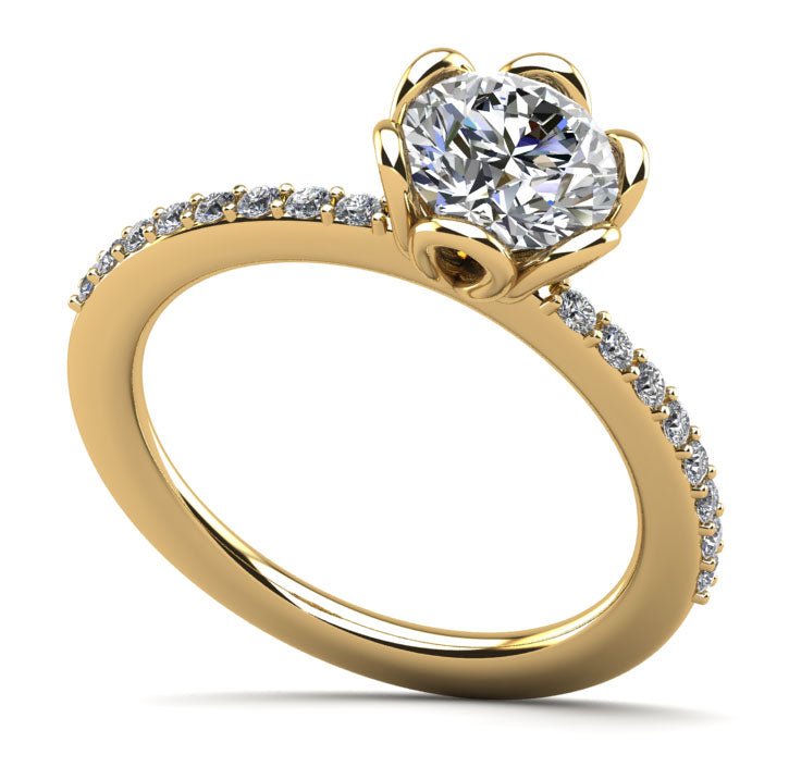 Floral Fancy Diamond Engagement Ring with 0.63 ct. (0.50 ct. center diamond) - Luxury Time NYC