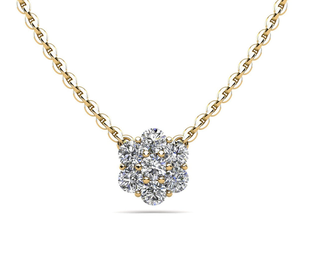 Flower Burst Diamond Pendant with 0.23 ct.(finished) 2mm - Luxury Time NYC