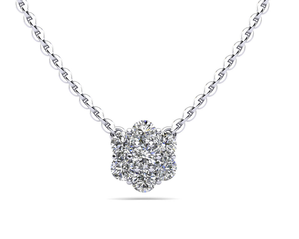 Flower Burst Diamond Pendant with 0.23 ct.(finished) 2mm - Luxury Time NYC