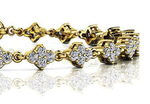 Load image into Gallery viewer, Flower Cluster Link Diamond Bracelet with 1.76 ct.(finished) 1.75mm - Luxury Time NYC