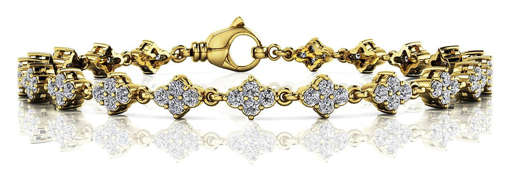 Flower Cluster Link Diamond Bracelet with 2.79 ct.(finished) 2.25mm - Luxury Time NYC