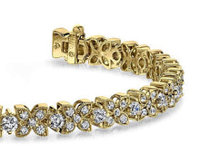 Load image into Gallery viewer, Flower Diamond Bracelet with 3.15 ct.(finished) 1.4mm, 1.5mm, 2.5mm - Luxury Time NYC