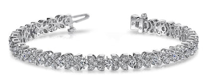 Flower Diamond Bracelet with 4.16 ct.(finished) 1.6mm, 1.7mm, 3mm - Luxury Time NYC