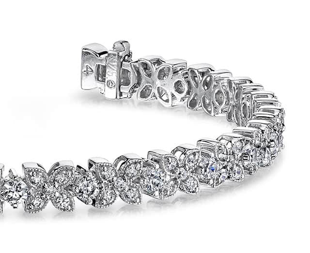 Flower Diamond Bracelet with 4.16 ct.(finished) 1.6mm, 1.7mm, 3mm - Luxury Time NYC