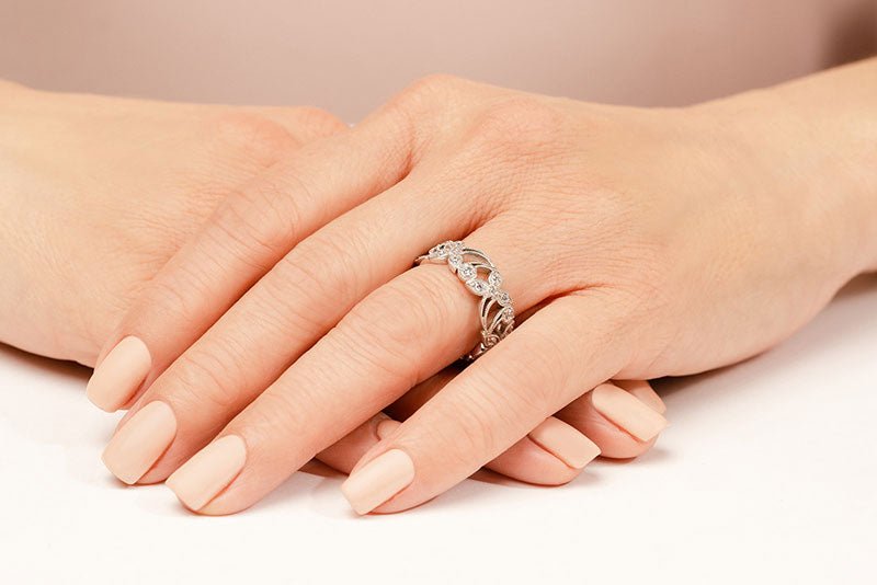 Flower Leaf Design Diamond Eternity Band Lab - Grown Diamond with 0.79 ct.(finished) 1.5mm, 1.8mm, 2.2mm - Luxury Time NYC