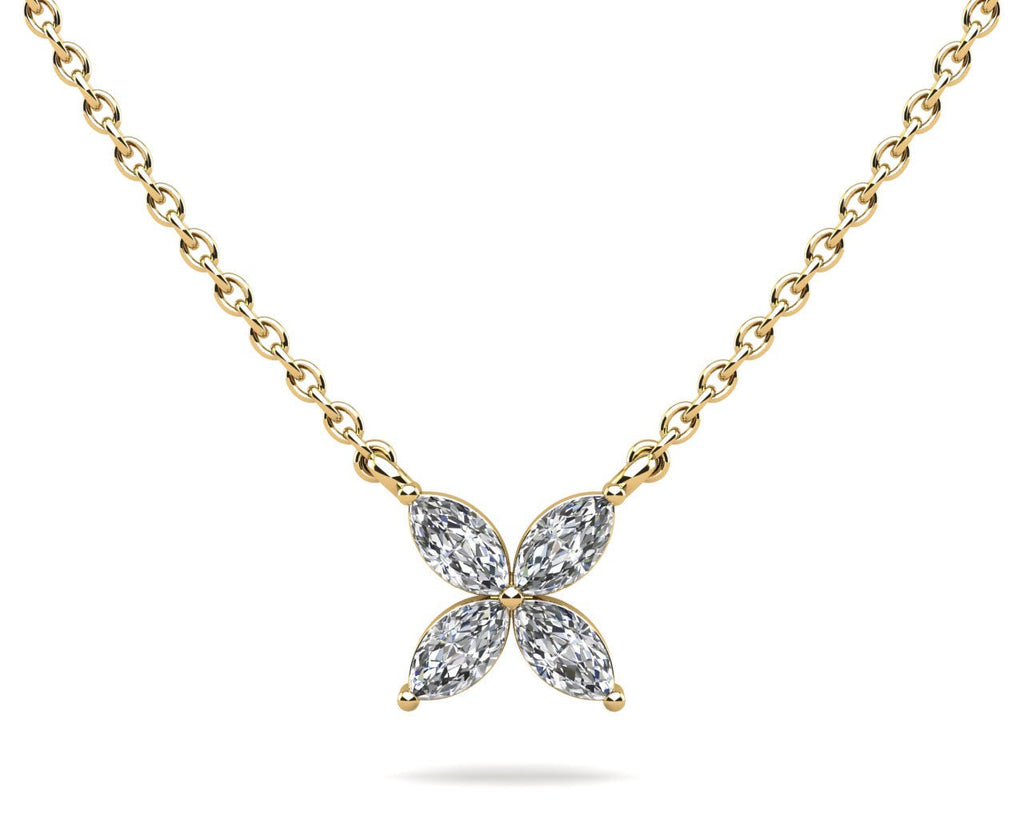 Flower Marquise Lab - Grown Diamond Pendant with 1.20 ct.(finished) 6.5x3mm - Luxury Time NYC