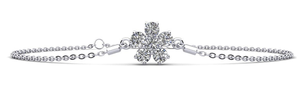 Flower Shaped Diamond Adjustable Diamond Bracelet with 0.96 ct.(finished) 3.5mm - Luxury Time NYC