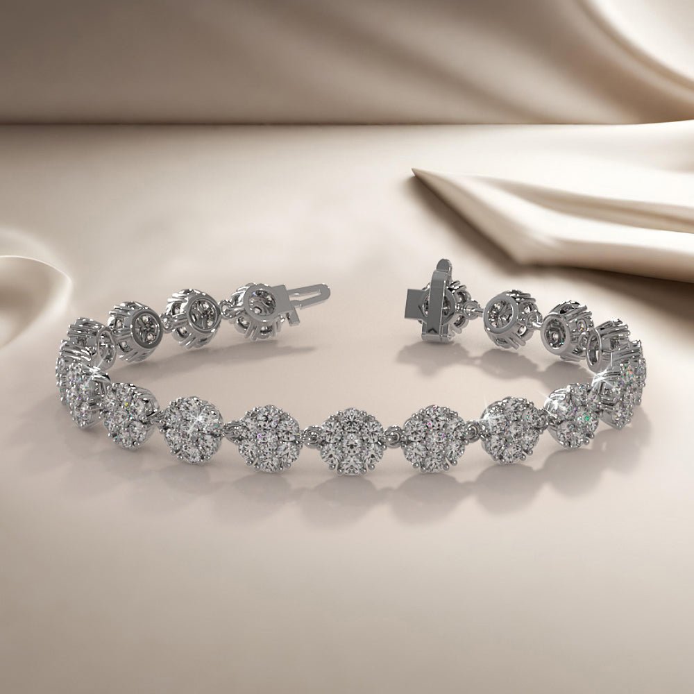 Flowers Of Love Diamond Bracelet with 7.98 ct.(finished) 2.5mm - Luxury Time NYC