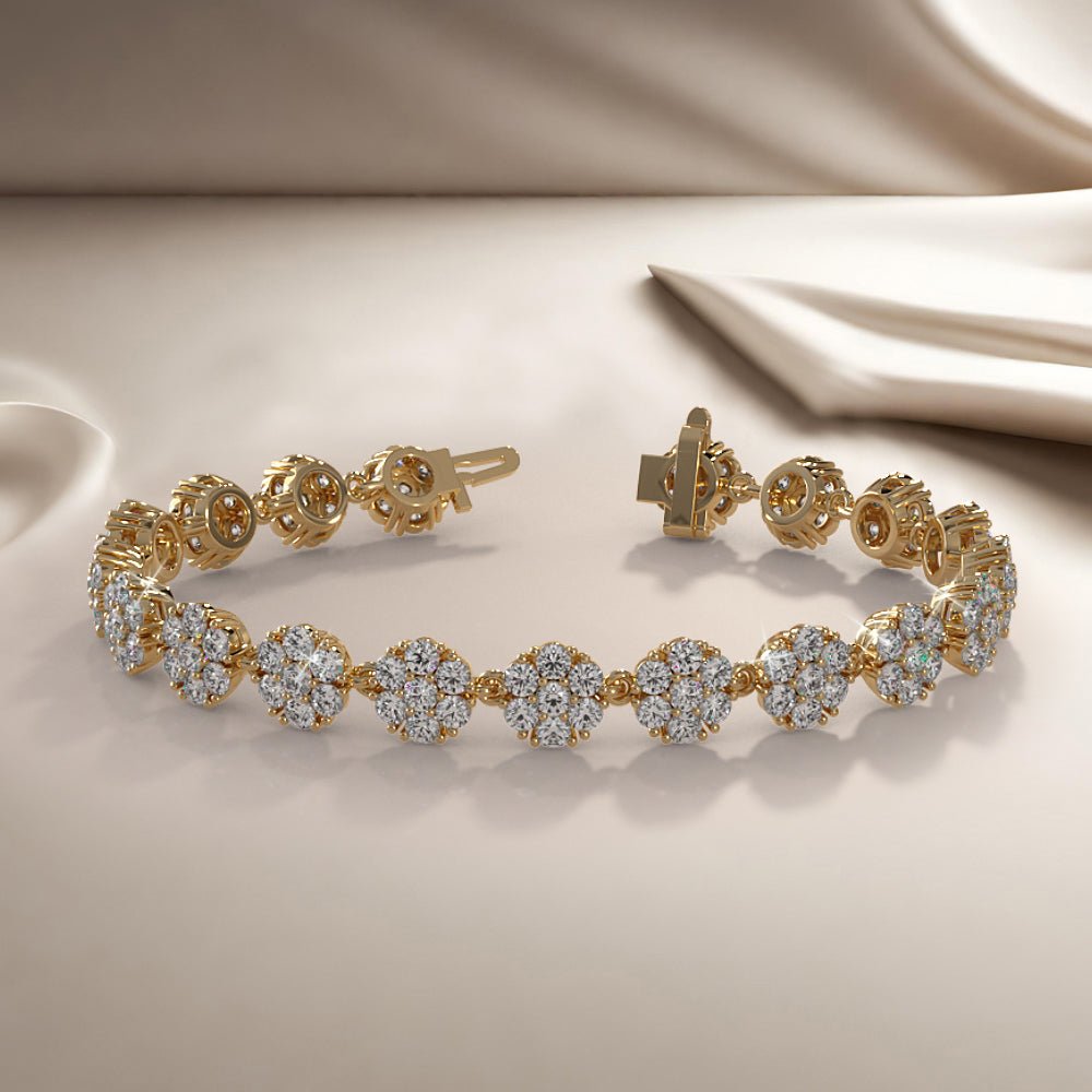 Flowers Of Love Lab - Grown Diamond Bracelet with 12.50 ct.(finished) 3mm - Luxury Time NYC