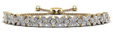 Flowers of Marquise Diamond Adjustable Diamond Bracelet with 7.60 ct.(finished) 4.75x3mm, 3.4mm - Luxury Time NYC
