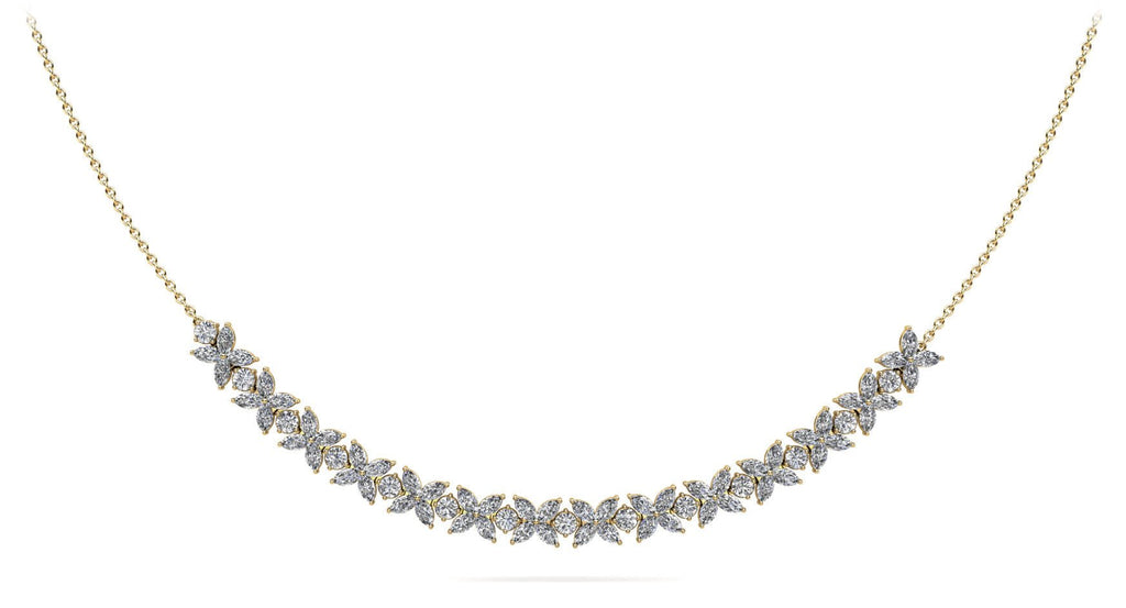 Flowers of Marquise Diamond Lab - Grown Diamond Necklace with 7.36 ct.(finished) 4x2mm, 2.8mm - Luxury Time NYC