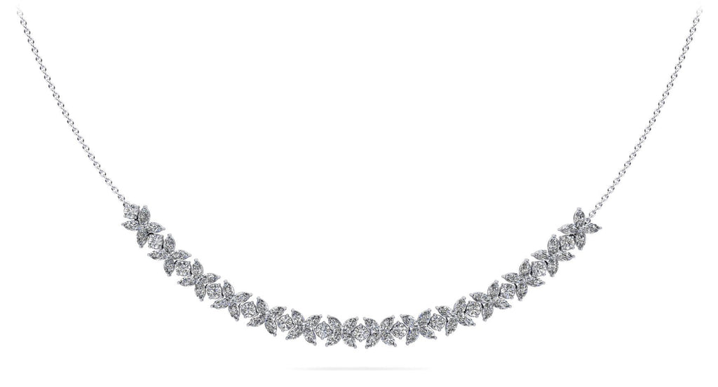 Flowers of Marquise Diamond Necklace with 7.36 ct.(finished) 4x2mm, 2.8mm - Luxury Time NYC