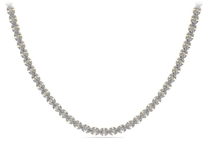 Flowers of Marquise Diamond Tennis Lab - Grown Diamond Necklace with 38.00 ct.(finished) 4.75x3mm, 3.4mm - Luxury Time NYC