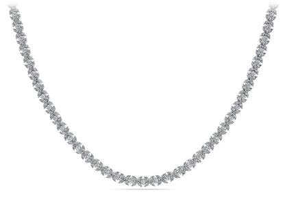 Flowers of Marquise Diamond Tennis Lab - Grown Diamond Necklace with 38.00 ct.(finished) 4.75x3mm, 3.4mm - Luxury Time NYC