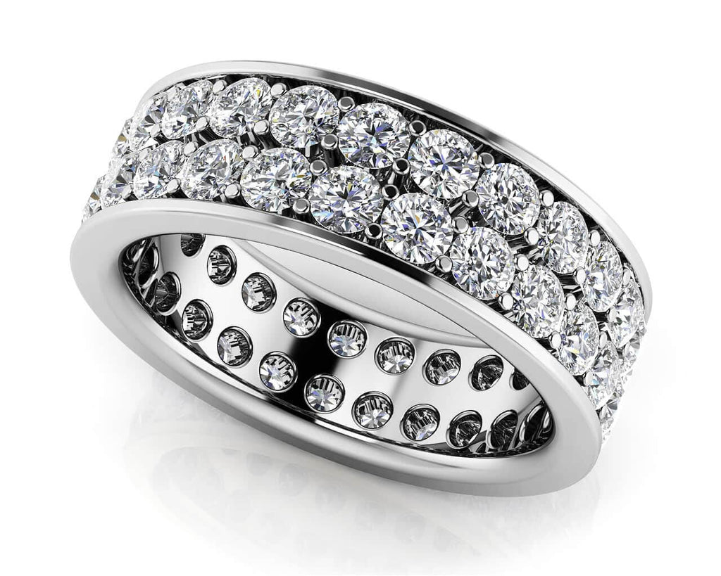 Forever Channel Set Double Row Eternity Diamond Ring with 2.50 ct.(finished) 2.4mm - Luxury Time NYC