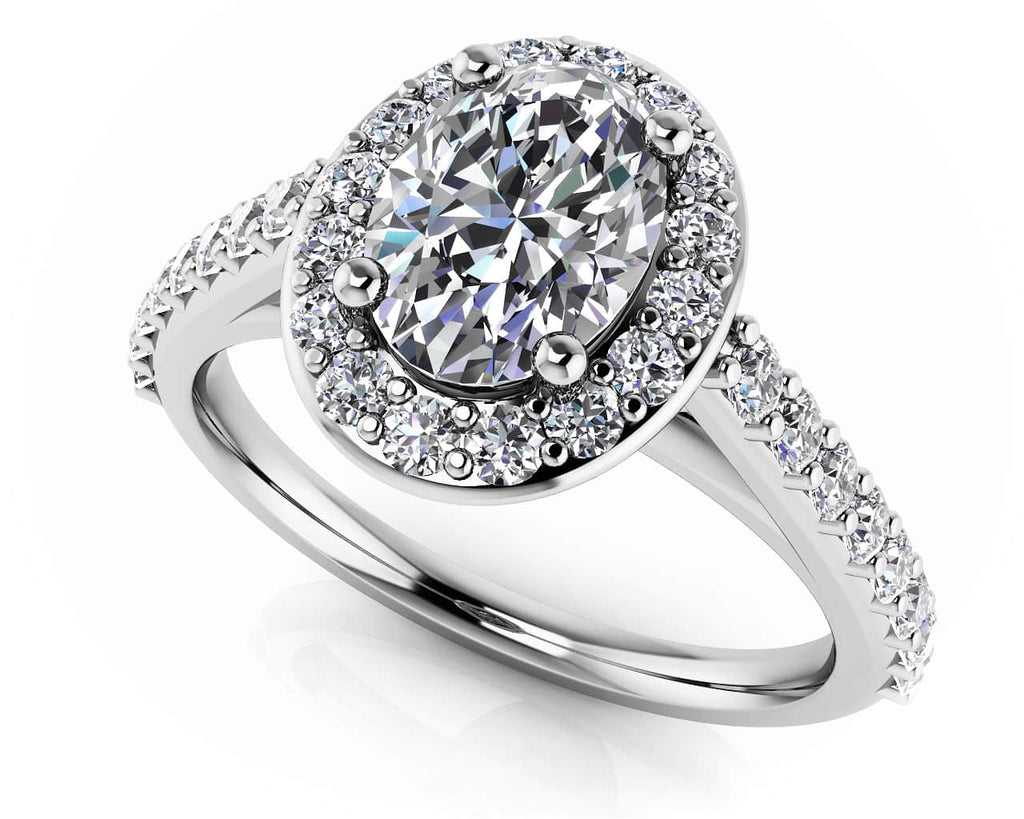 Forever Love Oval Diamond And Halo Ring Diamond with 1.54 ct. (1.00 ct. center diamond) - Luxury Time NYC