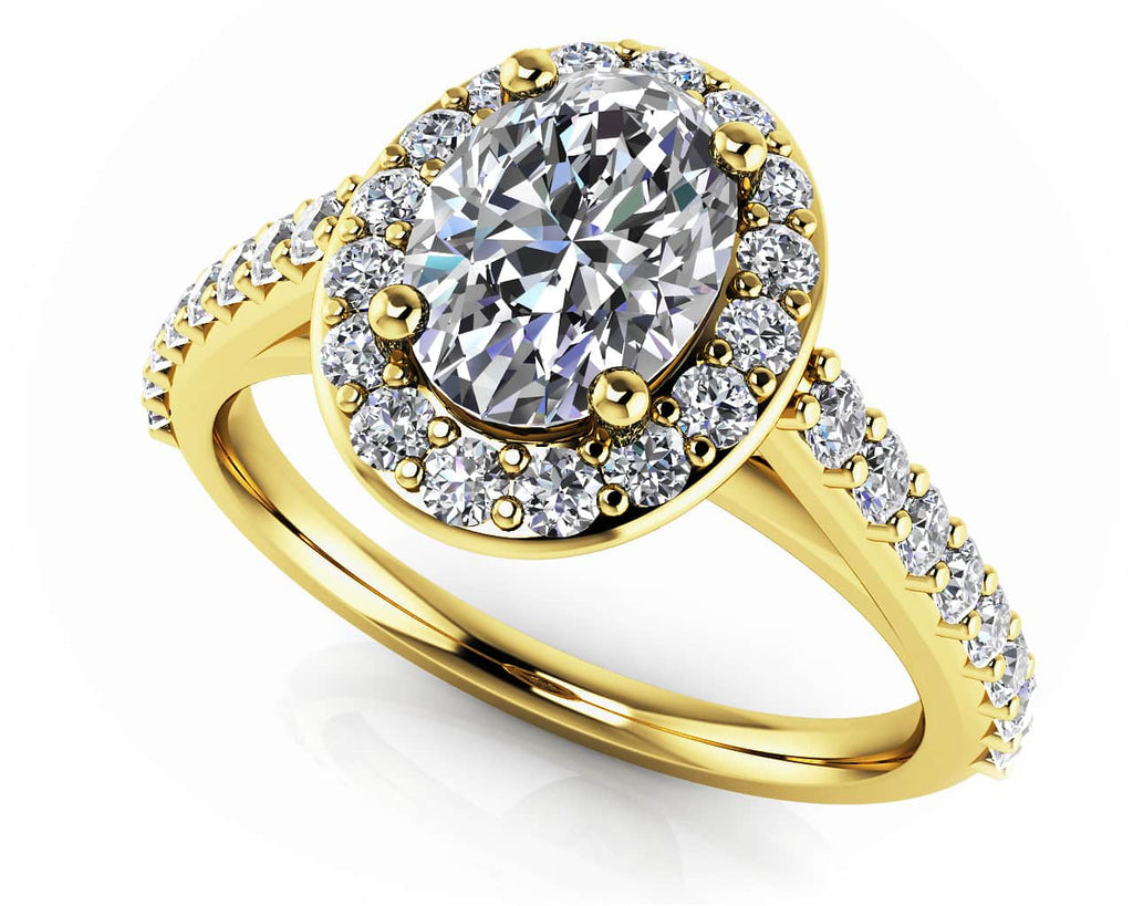 Forever Love Oval Diamond And Halo Ring Lab - Grown Diamond with 1.11 ct. (0.60 ct. center diamond) - Luxury Time NYC