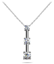 Load image into Gallery viewer, Four Prong 3 Stone Drop Diamond Pendant with 0.27 ct.(finished) 2.2mm, 2.8mm, 3.4mm - Luxury Time NYC