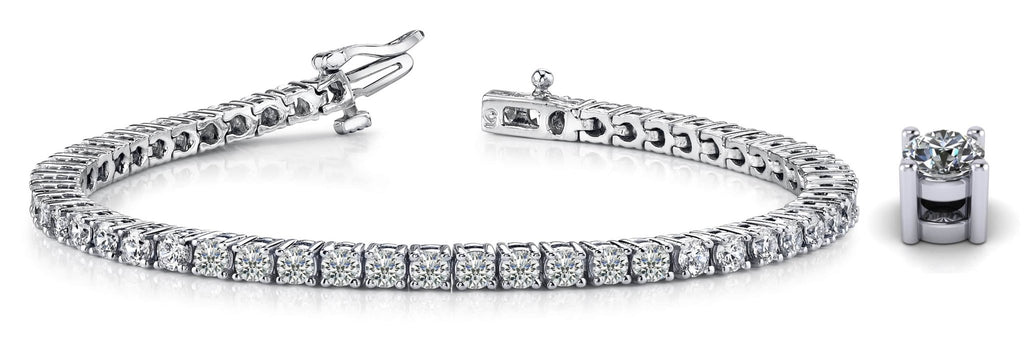 Four Prong Classic Diamond Tennis Bracelet with 12.95 ct.(finished) 4.5mm - Luxury Time NYC