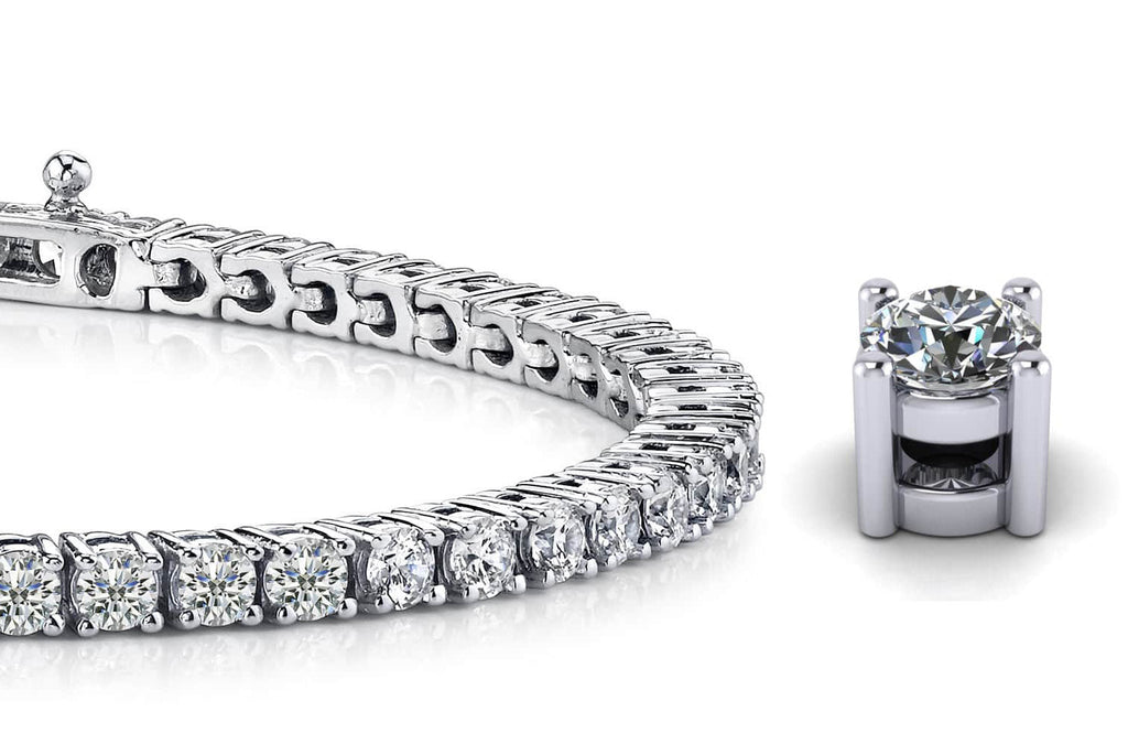 Four Prong Classic Lab - Grown Diamond Tennis Bracelet with 6.98 ct.(finished) 3.5mm - Luxury Time NYC