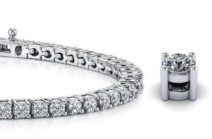 Four Prong Classic Lab - Grown Diamond Tennis Bracelet with 7.96 ct.(finished) 3.7mm - Luxury Time NYC
