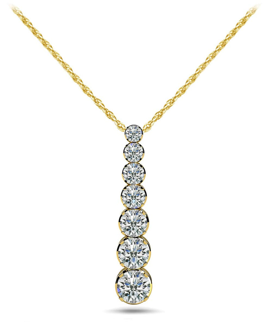 Four Prong Graduated Diamond Drop Lab - Grown Diamond Pendant with 0.77 ct.(finished) - Luxury Time NYC