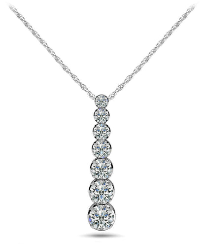 Four Prong Graduated Diamond Drop Lab - Grown Diamond Pendant with 0.92 ct.(finished) - Luxury Time NYC