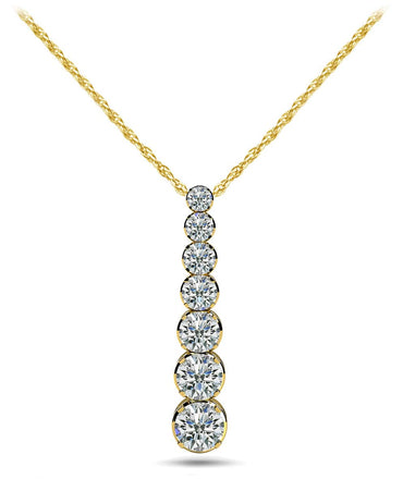 Four Prong Graduated Diamond Drop Lab - Grown Diamond Pendant with 0.92 ct.(finished) - Luxury Time NYC